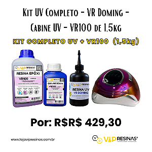 Kit UV Completo - VR Doming 100g - Cabine UV - VR100 de 1,5kg