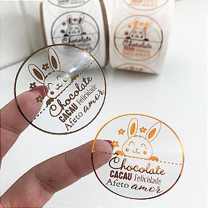 Etiqueta Adesiva 5cm - Páscoa Chocolate - 50 unidades