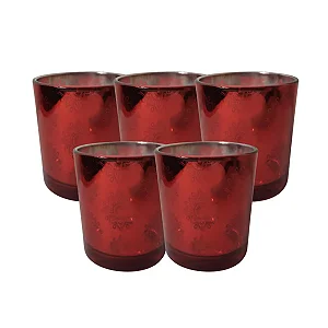 Jogo De Copos 200ml De Vidro Colorido com Estampa para Velas