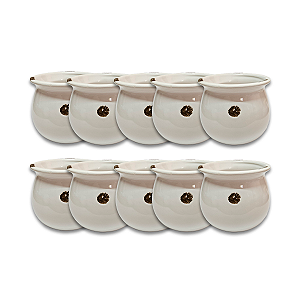 Vaso de Porcelana para Vela Kit com 10 unidades 370ml