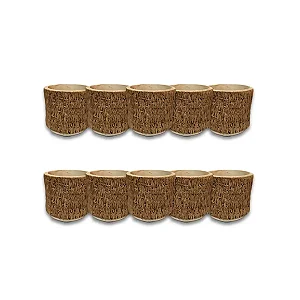 Cachepot em Cimento Decorado Trançado para Velas 120ml