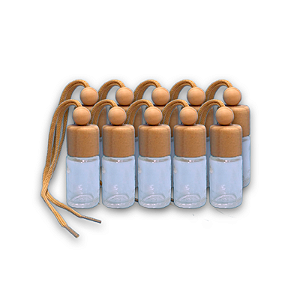 Kit 10 Frascos de Vidro com Tampa Difusora de Cedro para Cheirinhos de Carro