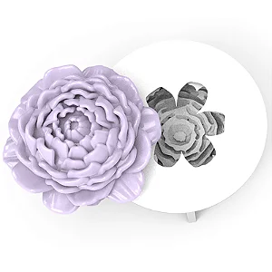 Molde de Silicone Flor Peônia para Sabonetes, Velas e Resina Artesanal