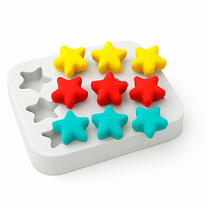 Molde de Silicone Gelatina de Estrelinha 9 Cavidades