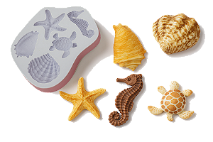 Molde de Silicone Fundo do Mar