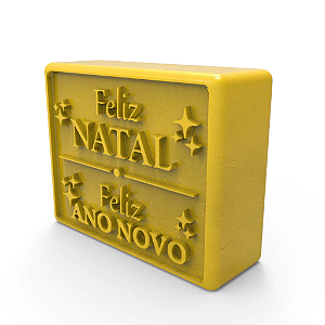 Molde de Silicone Quadrada Feliz Natal e Feliz ano Novo para Sabonetes, Velas e Resina Artesanal