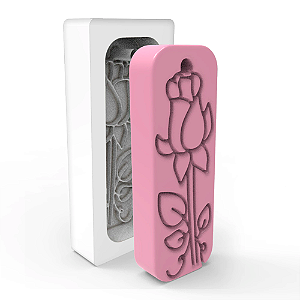 Molde de Silicone Retangular Pingente com Flores para Sabonetes, Velas e Resina Artesanal