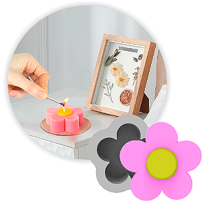Molde de Silicone Margarida Lisa para Sabonetes, Velas e Resina Artesanal