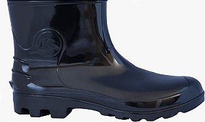 Bota de PVC Cano Curto Preta Sem Biqueira 16cm CA42149