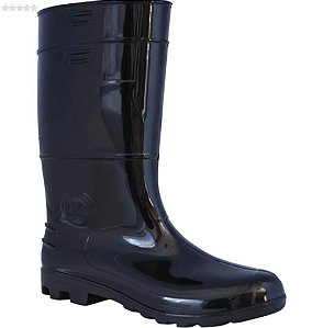 Bota de PVC Cano Longo Preta Sem Biqueira 33cm CA42149