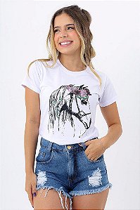 T-shirt - Cavalo Flores