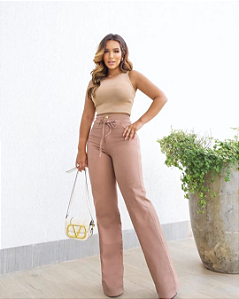 Calça Jeans Wide Leg Color - Soraia