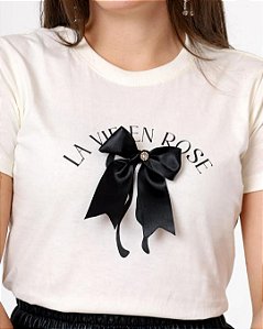 T-shirt - La Vie En Rose Laço Aplicação