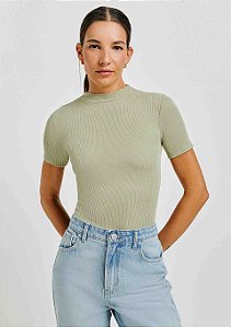 Blusa Básica Manga Curta Em Malha Canelada -  Hering