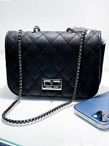 Bolsa Pequena em Couro Sintético com Alça de Corrente