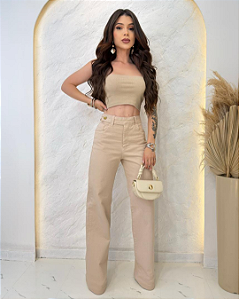Calça Jeans Wide Leg Color - Felipa