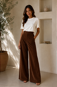 Calça canelada Suzany