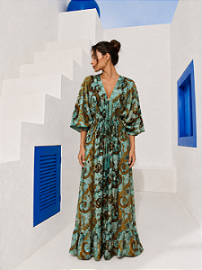 Vestido Longo Estampado Arabesco
