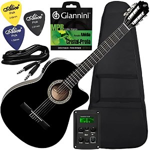 Kit Violão Giannini Eletroacústico C/ Capa Cordas Cabo Nf14