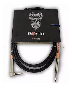 Cabo Baixo Guitarra Gorilla 3mt Tecniforte Plug Em L