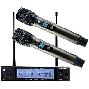 Sistema de Microfone Sem Fio 600 Canais TSI BR-8000 UHF - TSI