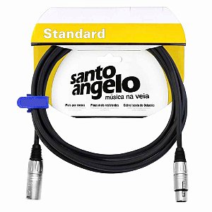 Cabo Microfone Santo Ângelo Angel LW XLR / XLR 4,57mts Preto