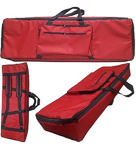 Capa Bag Para Teclado Alesis Qx49 Master Luxo Nylon Vermelho