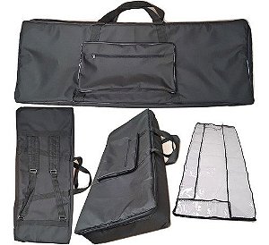 Capa Bag Teclado Yamaha Genos Master Luxo Preto  + Cobertura