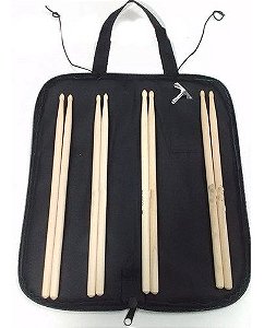 Capa Para Baquetas De Bateria + 4 Pares De Baquetas Envio24h