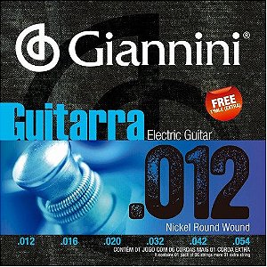 Encordoamento Guitarra.012 Giannini Geegst c/ Mizinha Extra