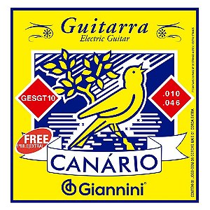 Encordoamento Guitarra 6 Cordas Giannini Canário GESGT10 (.010 – .046)