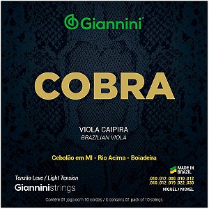 Encordoamento para Viola Giannini Cobra Níquel GESVNL Leve 10 Cordas