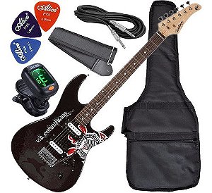 Kit Guitarra Strato Waldman Corinthians Captação Dupla Gtu1