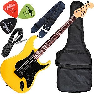 Kit Guitarra Tagima Stratocaster Memphis Mg32 Amarelo Neon
