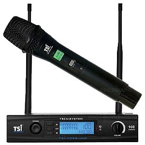 Microfone Sem Fio De Mão Profissional TSI 7099 UHF