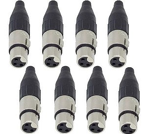 8 Plug Xlr Fêmea Canon Sa2x Linha Original Santo Angelo