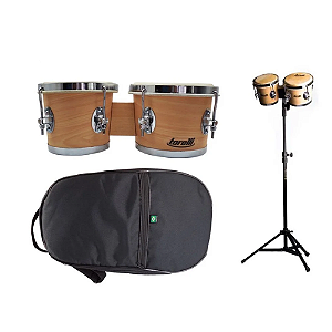Bongo Torelli Natural 7x8 Tb011 Com Pedestal E Capa Extra Luxo