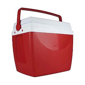 Caixa Térmica Cooler 34l Vermelha Com Alça E Porta Copos Mor