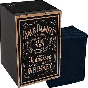 Cajon Inclinado Acústico Acabamento Jack Daniel's + Capa Bag