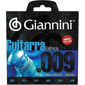 Encordoamento Para Guitarra.009 Giannini Geegst c/ Mizinha