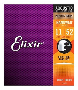 Enc Violao Aco Elixir 011 Custom Light