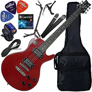 Kit Guitarra Elétrica Les Paul Waldman Glp-100 Rd Vermelha Gx02