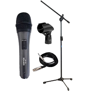 Kit Microfone Devox Dx-38 Profissional + Pedestal Tps E Cabo