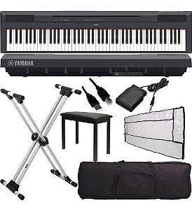 Kit Piano Completo Digital Yamaha P115 C/ Multi Acessórios