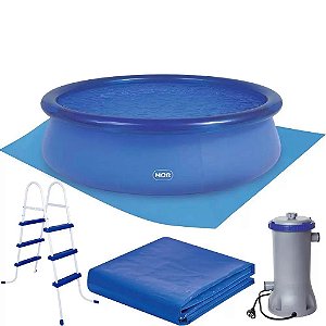 Kit Piscina Mor Inflável Redonda 9.000 Litros Combo 110v -
