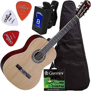 Kit Violão Acústico Estudante Nylon Com Capa Ac39 Nt Tagima