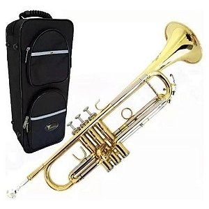Trompete Eagle Laqueado Tr504 Em Sib com Case Luxo
