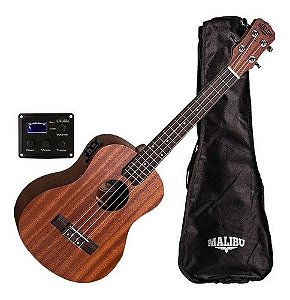 Ukulele Tenor Eletrico Sapele Natural Malibu 26se Com Capa