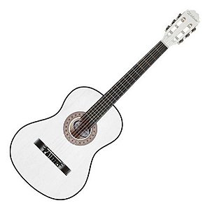 Violão Acústico Cordas Nylon Estudante Queens Branco