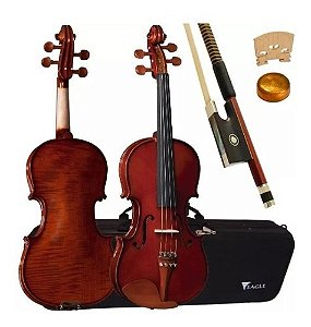 Violino Clássico 3/4 Tampo Abeto + Estojo + Breu Ve431 Eagle